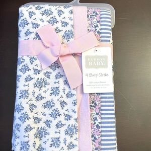 NWT 4 pack of Hudson Baby Burp clothes